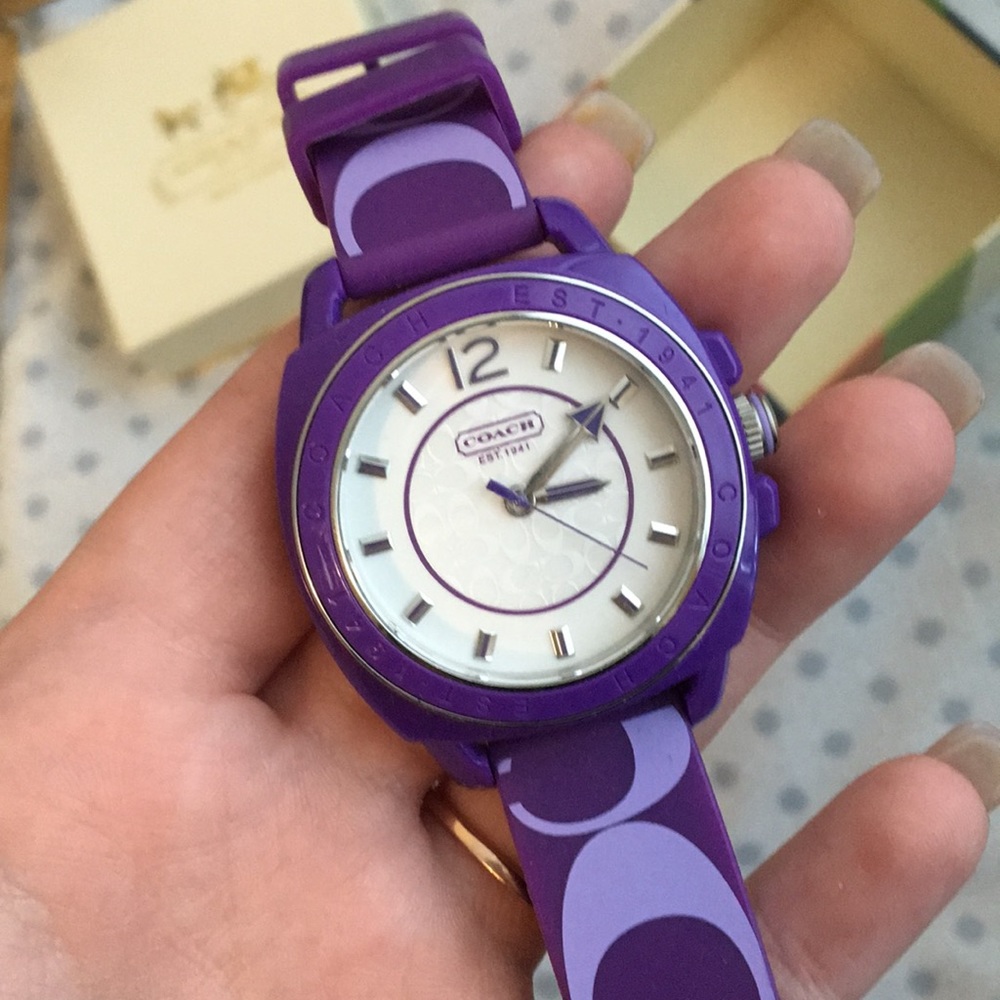 PURPLE COACH WATCH LIGHTLY USED